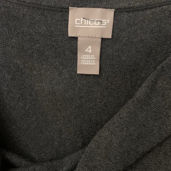 Chico's Sweater NWT Size 4 (2x) Grey Touch Of Cashmere Luxurious Drape Neck - Picture 4 of 7